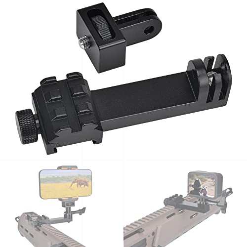 fantaseal High Precision Aluminum Alloy Cell Phone Smartphone Gun Clamp Mount Picatinny Rail Holder Airsoft Hunting FPV Video Recording Kit for iPhone YouTube Tiktok Vlogging