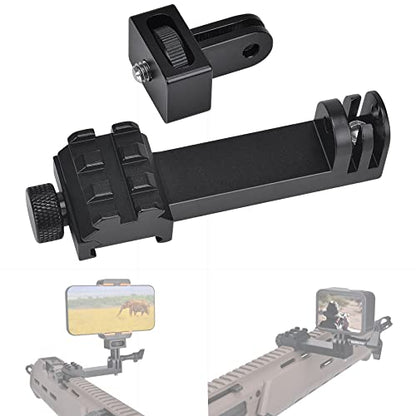 fantaseal High Precision Aluminum Alloy Cell Phone Smartphone Gun Clamp Mount Picatinny Rail Holder Airsoft Hunting FPV Video Recording Kit for iPhone YouTube Tiktok Vlogging