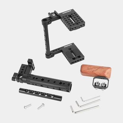 CAMVATE DSLR Camera Cage Top Handle Wood Grip Compatible for Sony Panasonnic