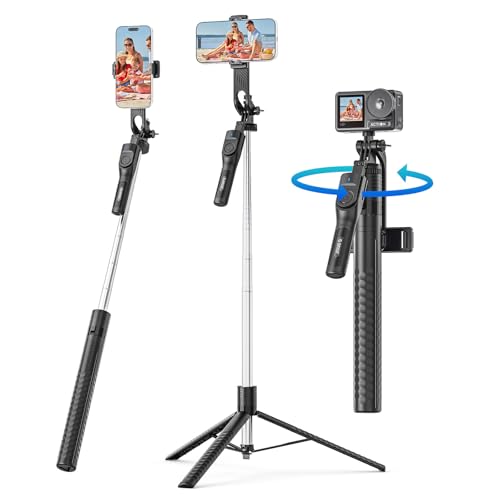 ORICO 75" Phone Tripod & Selfie Stick - 360° Rotatable Handle + Phone Holder for Multi-Angle Shooting, Wireless Remote, Extendable Stand for iPhone/Android/Camera/GoPro, Travel/Vlog/Recording - size: 75''