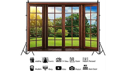 YYNXSY 10X8FT Office Backdrop with Window for Video Conference Photography Studio Background Props Holiday Party Birthday Party Room Vinyl YY-1003 - size: 10X8FT