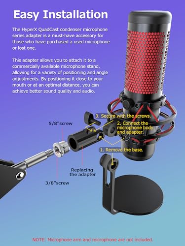 M05 Boom Arm, 360° Rotatable Microphone Stand with Desk Mount (QuadCast dapter (black)) - color: QuadCast dapter (black)