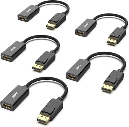 BENFEI 4K DisplayPort to HDMI Adapter 5 Pack, Uni-Directional DP 1.2 Computer to HDMI 1.4 Screen Gold-Plated DP Display Port to HDMI Adapter (Male to Female) Compatible with Lenovo Dell HP Passive - color: Black, style: 4K 30Hz-5 Pack