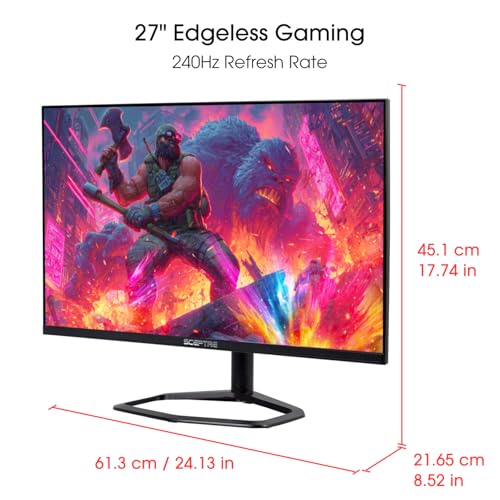 New! Sceptre 27 inch 240Hz Gaming Monitor AMD FreeSync Premium HDMI x2 DisplayPort x2 1ms100% sRGB Build-in Speakers Machine Black 2026 (E275B-FWD240 Series) - style: 2026 27" 240Hz