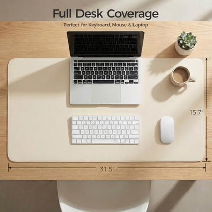 Silicone Desk Mat for Minimal, Creative, Vanity Desk – Reduces Glare, Comfortable Viewing – Writable, Non-Slip, Waterproof, Roll-Up – Food-Grade Platinum-Cured Silicone, Gift Tube（Warm Beige） - color: Warm Beige