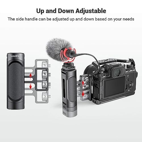 SMALLRIG Mini Side Handle Handgrip with Dual 1/4"-20 Screw Mount for Mirrorless Digital Camera DSLR Camera Small Camera Cage Built-in Wrench, Up and Down Adjustable - 2916 - style: 1/4"-20 Screws
