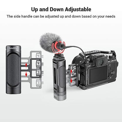 SMALLRIG Mini Side Handle Handgrip with Dual 1/4"-20 Screw Mount for Mirrorless Digital Camera DSLR Camera Small Camera Cage Built-in Wrench, Up and Down Adjustable - 2916 - style: 1/4"-20 Screws