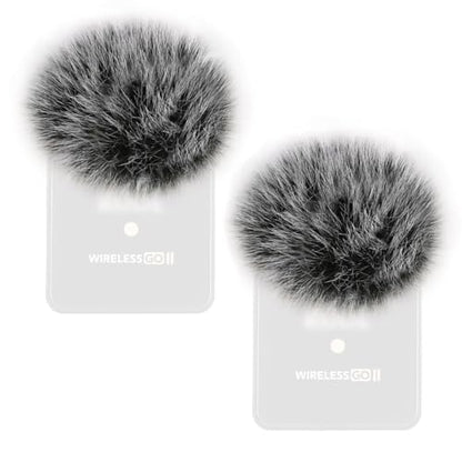 Premium Furry Windscreen Windshield Dead-cat for Rode Wireless Go Microphones (2PCs-Gray, Rode Wireless Go II) - color: 2PCs-Gray, size: Rode Wireless Go II