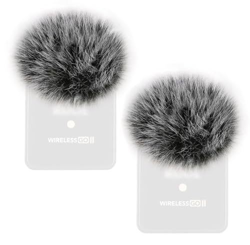 Premium Furry Windscreen Windshield Dead-cat for Rode Wireless Go Microphones (2PCs-Gray, Rode Wireless Go II) - color: 2PCs-Gray, size: Rode Wireless Go II