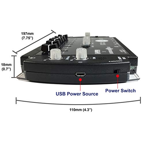 Maker hart Drum Mixer Compact 6 Ch Multitrack Audio IN/3.5mm Stereo/6.3mm Mono L/R/Mic IN/USB Audio out/Build in MIC
