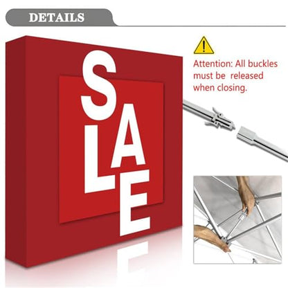Customize Fabric Display Stand Trade Show Backdrop Aluminum Portable Pop Up Display Banner Backdrop with Collapsible Frame and Banner Set 12.5×7.5 FT - color: Pop-Up Displays, size: 12.5×7.5 FT