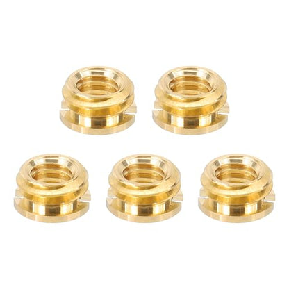 PATIKIL 1/4" Female to 3/8" Male Convert Screws Adapters, 5 Pcs Tripod Thread Adapter Mount for Camera Monopod Video DSLR SLR Mic Stand, Gold