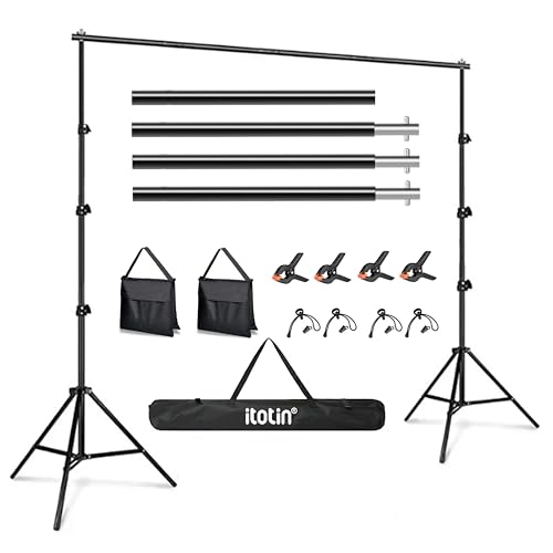 Photo Backdrop Stand 9ft x 10ft Photograhy Adjustable Background Stands Support Kit with Carry Bag for Photo Studio, Photoshoot, Parties, Photographic Equipments - color: Black, size: 9x10ft