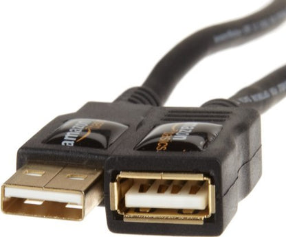 Amazon Basics USB-A 2.0 Extension Cable, Male to Female, 480Mbps Transfer Speed, 6.5 Foot, Black - size: 6.5 Feet, style: 1-Pack