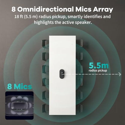 KanDao Meeting Ultra Standard - 360° 4K All-in-One Video Conference Camera, AI Tracking, 8 Noise-Cancelling Mics, Build-in System, Works with Zoom, Google Meet, Microsoft Teams - Plug & Play - color: black- grey