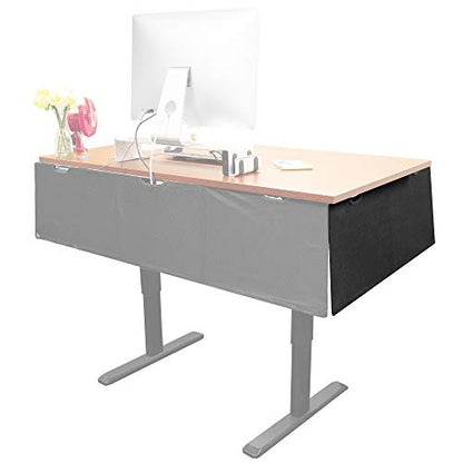 Mount-It! Under Desk Privacy Panel for Sit Stand Workstations [41 Inches Wide], with Cable Management and Organizer Pockets, Modesty Desk Skirt for Home and Office (Black) - size: 41 Inches