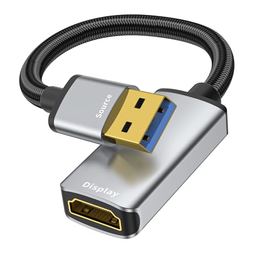 USB to HDMI Adapter 1080P 60Hz, USB A 3.0 to HDMI Adapter for Monitor, TV, Projectors, Compatible with Mac OS Windows 7/8/10/11 - Requires Driver Installation