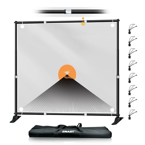 EMART 8x8 ft Heavy Duty Banner Stand Kit, Adjustable Frame for Step and Repeat Backdrops, Ideal for Photography, Trade Shows, and Photo Booths - color: Black, size: 8x8ft
