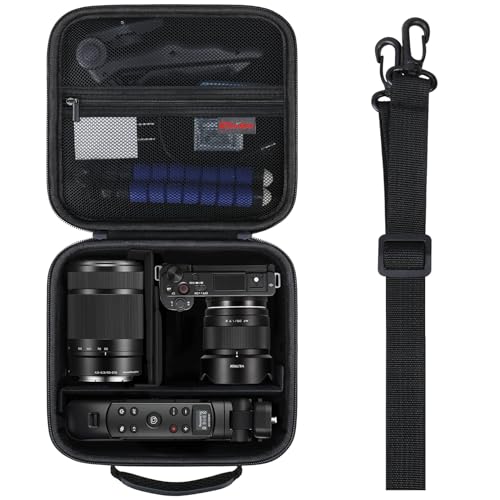 Case for Sony ZV-E10/ZVE10 II/ Alpha 6700/A6400/ A6100/A7 Mirrorless Camera | Sony ZV-E10/ZVE10 II/ Alpha 6700/A6400/A6100 Mirrorless Camera Carrying Case, Lens Accessories Hard Travel Storage Bag, Black - color: Black