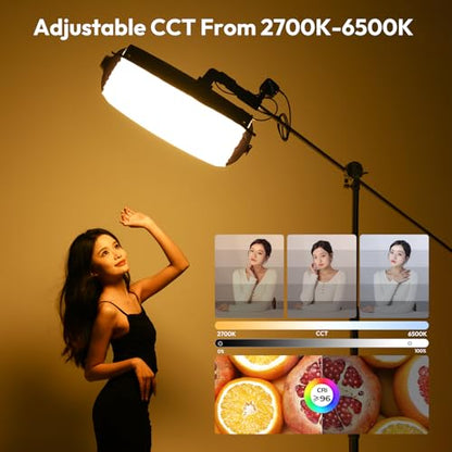 Ulanzi AL60 Inflatable Tube Light - LED Video Light Photography with Remote, 2700K-6500K CRI≥96 10 Effects Portable Photography Camera Soft Light for Game/Live Stream/YouTube(Not Adapter & Power Bank) - size: 60W
