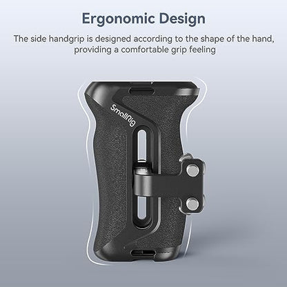 SmallRig Aluminum Side Handle for Camera Cages, Universal Ergonomic Side Handgrip with Bulit-in 1/4"-20 Locating Hole, Strap Hole, Cold Shoe, 36mm Up/Down Adjustable - style: Screws Side Handle