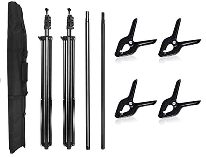 HYJ-INC Photo Video Studio Photography Backdrop Stand, 8 x 8 ft Adjustable Photo Background Holder, Back Drop Banner Stand Support System Kit with Carry Bag
