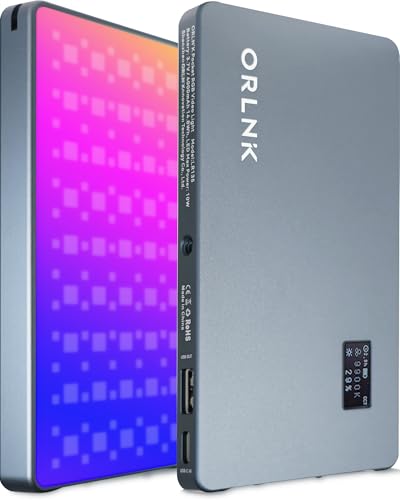 RGBWW Video Light (Ultra-Thin 4000mAh 2500-9900K Soft Diffuser CRI 95+) Portable LED RGB Video Light Panel for Photographer, Content Creator - style: 5in1 Combo