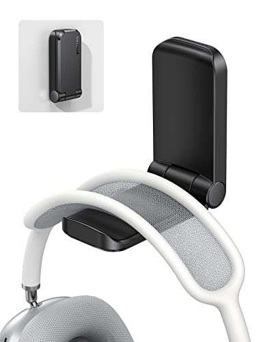 Lamicall Headphone Stand, Sticky Headset Hanger - Adhesive Headphone Holder Hook Mount, Headset Stand Holder Clip Under Desk, Earphone Clamp for Airpods Max, HyperX, Sennheiser, Black - style: Black - One Pack