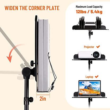 CAHAYA 5 in 1 Heightened Dual-use Sheet Music Stand & Desktop Book Stand Metal Portable Solid Back with Height Adjustable from 31.4-67in Including Carrying Bag, Sheet Music Folder & Clip CY0304 - color: Black, size: Higher Version
