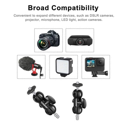 Camera Clamp Mount C Clamp with Magic Arm - Perfect for Fence, Desk, Tripod, Monitor, Light, GoPro, Insta360, DSLR - Essential Tool for Outdoor Projects, Broadcasting, Photography