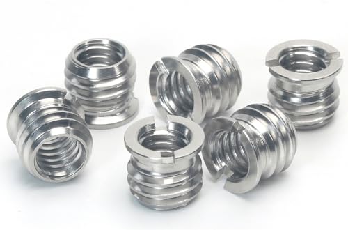 Stainless Steel 1/4"-20 Female to 3/8"-16 Male Convert Screw Adapter (6pcs, 8mm) - color: 6pcs, size: 8mm