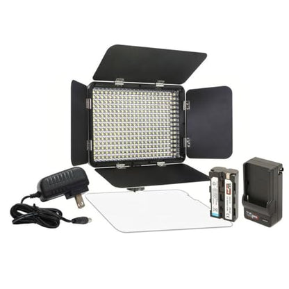 Vidpro LED-330X Photo and Video Light Kit - On Camera Panel LED Light - Adjustable and Dimmable 3200K-5600K Variable Color Light Fits Cameras w/Hot Shoe Includes Rechargeable Battery Diffuser - size: LED-330X