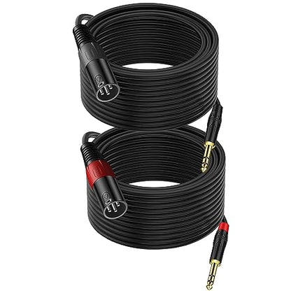LanSenSu XLR to 1/4 TRS Stereo Adapter,XLR Male to 1/4 Inch (6.35mm) Stereo Balanced Microphone Stereo Audio Converter AdapterCable 2Pack -100ft - size: 6.35mm to XLR Male-100ft