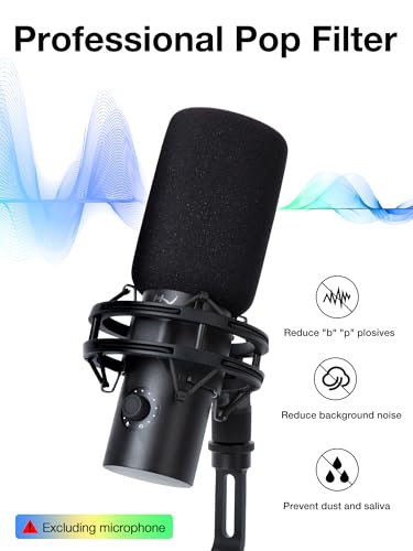 QuadCast 2 Pop Filter Windscreen Compatible with HyperX QuadCast 2 Microphone - Mic Foam Windscreen Noise Reduction,Improved Sound Quality
