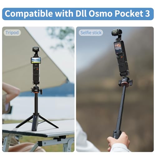 VRIG 21.6" Extension Pole Tripod for DJI Osmo Pocket 4/3,Insta360 Luna Ultra, Mini Selfie Stick Tripod Stand Handle Grip for Insta360 X5,Xtra Muse Webcam Canon G7X Mark III Sony Cameras Vlogging - color: A0031