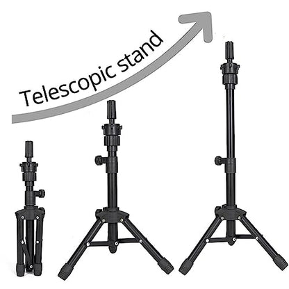 ZQIAN BEAUTY 25 Inch Wig Stand Tripod, Adjustable Mannequin Head Stand, Wig Head Stand for Training Heads And Canvas Block Head (Mannequin Head Not Included) - color: Black, size: 25 Inch