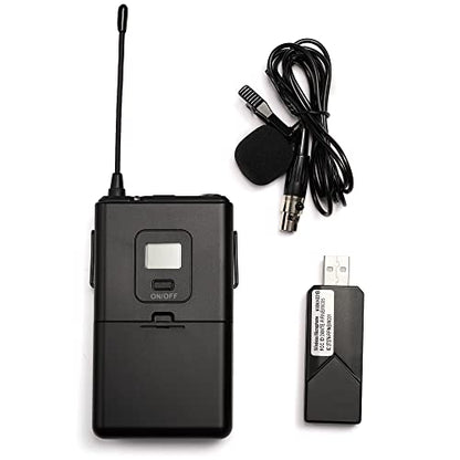 FIFINE Wireless Microphones for Computer, USB Wireless Microphone System for PC and Mac, Headset UHF System with USB Receiver,Transmitter, Headset and Clip Lavalier Lapel Mic-K031B