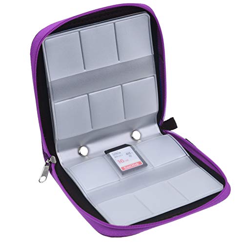 Eco-Fused Memory Card Case - Fits up to 44x SD, SDHC, Micro SD, Mini SD and 4X CF - Holder with 44 Slots (Purple / 44 Slots - 1 Pack) - color: Purple / 44 slots - 1 pack