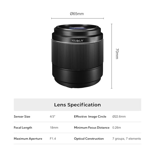 YOLOLIV 18mm F1.4 Micro Four Thirds Lens - style: 18mm Lens Only