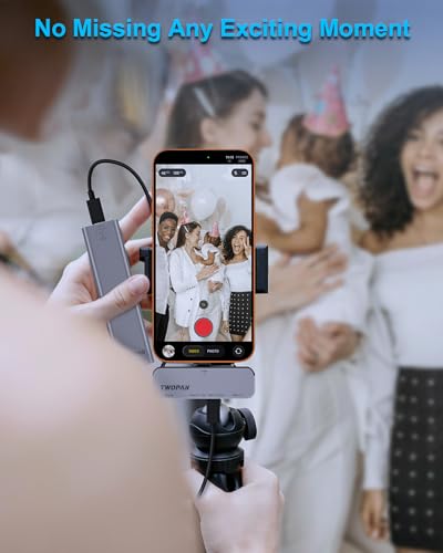 TWOPAN USB C iPhone Hub for ProRes Video Recording - Ultra-Slim Aluminum USB 3.2, Dual USB-C, Micro SD, and Charging Port Hub for iPhone 17/16/15 Pro/Pro Max