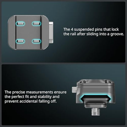SmallRig HawkLock H21 QR Mount Plate Dual-Directio NATO Rail | Anti-Deflection 1/4"-20 Screw, holds up to 11lb for cameras, monitors, action cameras