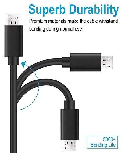 DEEGO Micro USB Cable, 15Ft Extra Long Controller Charger Compatible with PS4, PlayStation 4, Charger Cord Fast Android USB Charging Cable, Black - color: Black