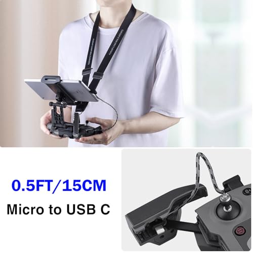 0.5FT Micro to USB C Remote Controller Cable for IPhone 17/16/15 Pro Max,DJI Mavic Mini/Mini SE/Mavic 2 Pro/Zoom/Mavic Air/Pro/Spark,DJI Drone to Tablet Cable OTG Data Cord Accessories USB C Connector - size: 0.5FT(6in), style: Micro to USB C