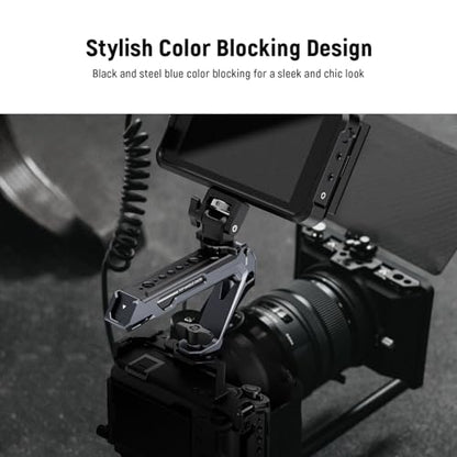 NEEWER All Metal Stylish Camera Top Handle with 3/8" Screw and Locating Pins, 1/4" &3/8" Threads, Cold Shoes, Anti Off Lock, Compatible with SmallRig Camera Cage Video Rig Stabilizer, CA078 - style: CA078