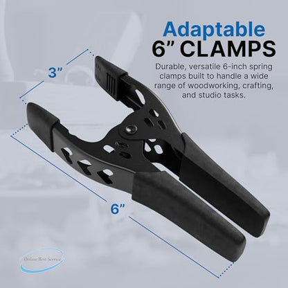 Lot of 4-6" inch Spring Clamp Large Super Heavy Duty Spring Metal All Black - 2.5 inch Jaw opening - size: Lot of 4