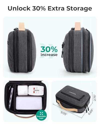 BAGSMART Electronics Organizer Travel Case, Cord Organizer Travel Cable Bag for Tech Accessories (Black)