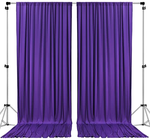 AK TRADING CO. 10 feet x 10 feet Purple Polyester Backdrop Drapes Curtains Panels with Rod Pockets - Wedding Ceremony Party Home Window Decorations (DRAPE-5x10-PURPLE) - color: Purple, size: 60"W x 120"L (Pack of 2)