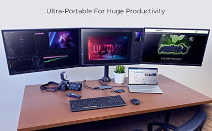 IOGEAR USB-C Triple Display Dock Station - 4K 60Hz - 2 HDMI - 1 DisplayPort - 2 USB 2-2 USB 3 - Ethernet - 3.5mm Audio - USB-C 100W PD - MacBook Pro/Air Thunderbolt 3 - Type C Laptop - GUD3C4K3P