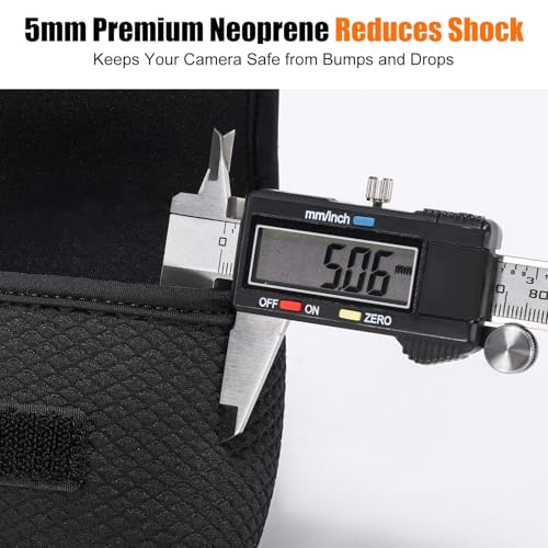 Cwatcun Neoprene Compact Camera Pouch - The Small Case & Travel Sleeve Bag for Digital Camera Ricoh/Canon/Sony & More - color: Black