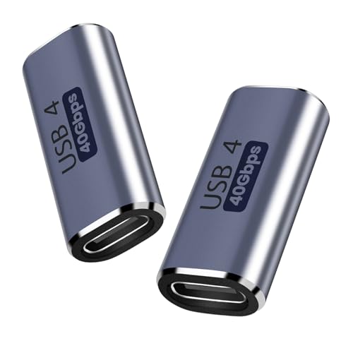 USB C Female-to-Female Coupler (2 Pack), USB4.0 Type C Connector 40Gbps 100W Data Transfer Connector Fast Charge Type C OTG for TV PC Laptop Tablet Phone and More USB-C Devices - style: 40G-Cfemale-Cfemale